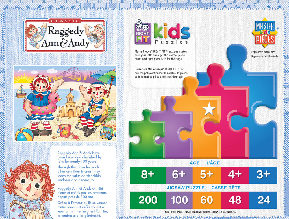 Puzzle Masterpieces:   24 Piece Raggedy Ann & Andy - Beach Fun