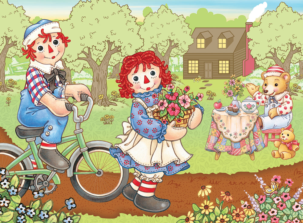 Puzzle Masterpieces:   60 Piece Raggedy Ann & Andy - Bike Ride