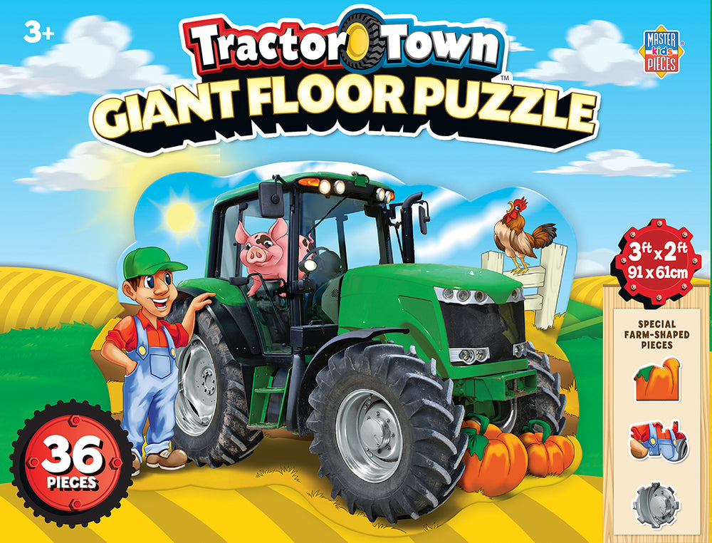 Puzzle Masterpieces:   36 Piece Shaped Floor Tractor Town