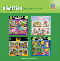 Puzzle Masterpieces:  100 Piece Selfies - 4-pack