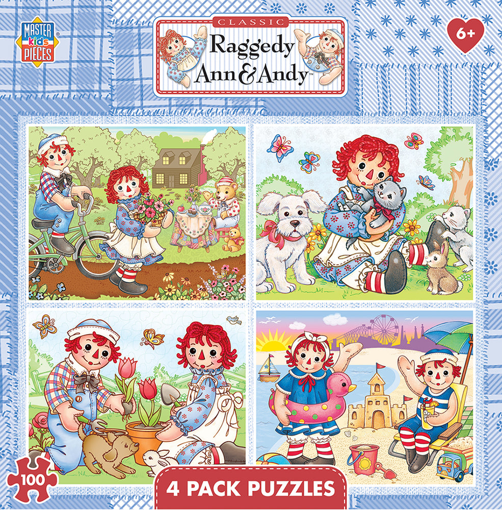 Puzzle Masterpieces:  100 Piece Raggedy Ann & Andy - 4-pack
