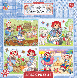 Puzzle Masterpieces:  100 Piece Raggedy Ann & Andy - 4-pack