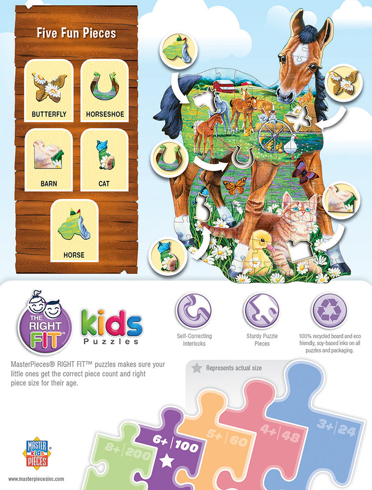 Puzzle Masterpieces:  100 Piece Pony Playtime 100pc Shaped Puzzle