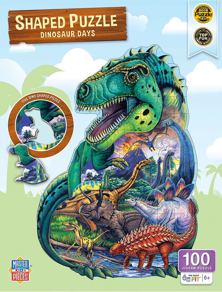 Puzzle Masterpieces:  100 Piece Shaped - Dinosaur Days