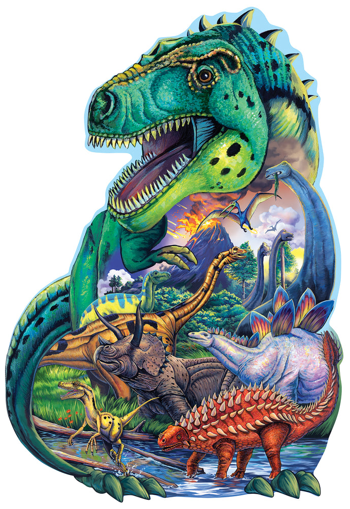 Puzzle Masterpieces:  100 Piece Shaped - Dinosaur Days