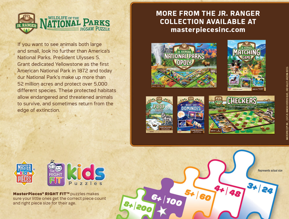 Puzzle Masterpieces:  100 Piece Jr Ranger - National Parks Map