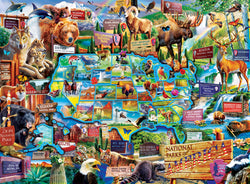 Puzzle Masterpieces:  100 Piece Jr Ranger - National Parks Map