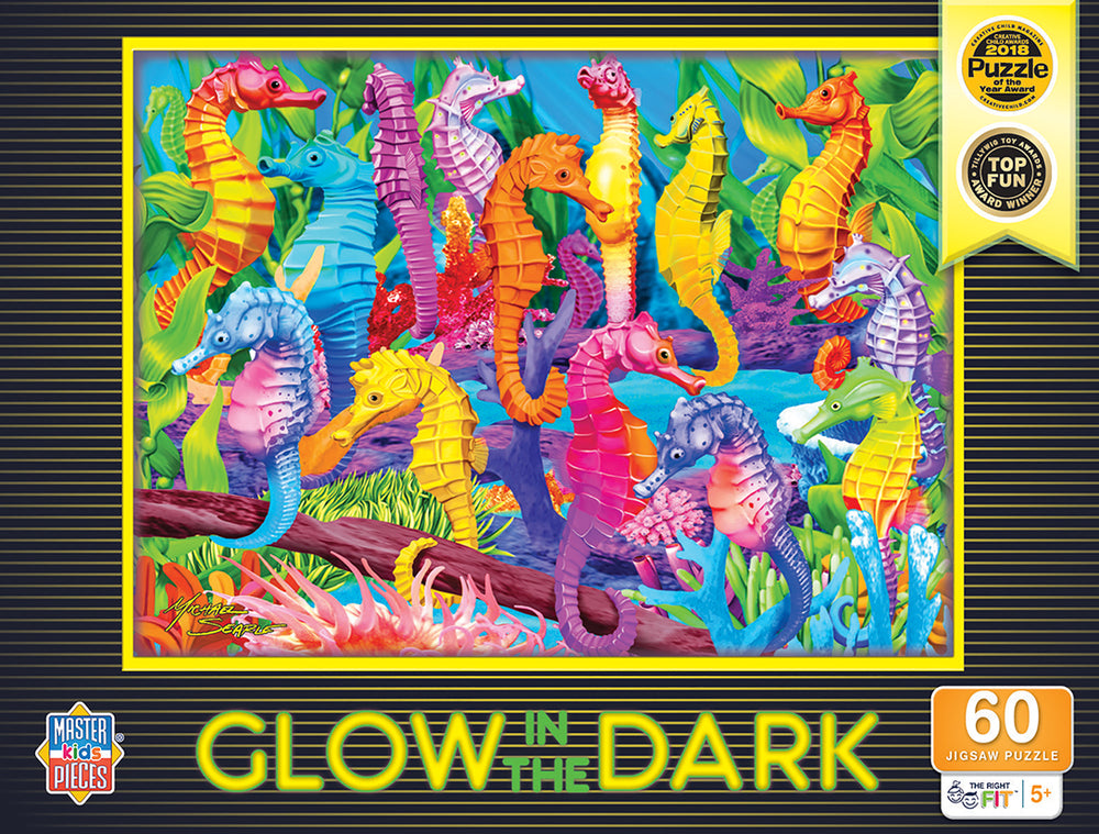 Puzzle Masterpieces:   60 Piece Glow in the Dark - Singing Seahorses