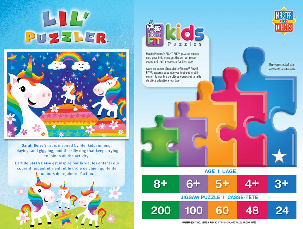 Puzzle Masterpieces:   24 Piece Lil Puzzler - Rainbow Unicorns