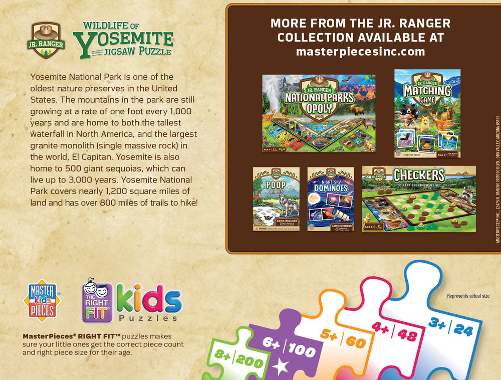 Puzzle Masterpieces:  100 Piece Jr Ranger - Yosemite National Park
