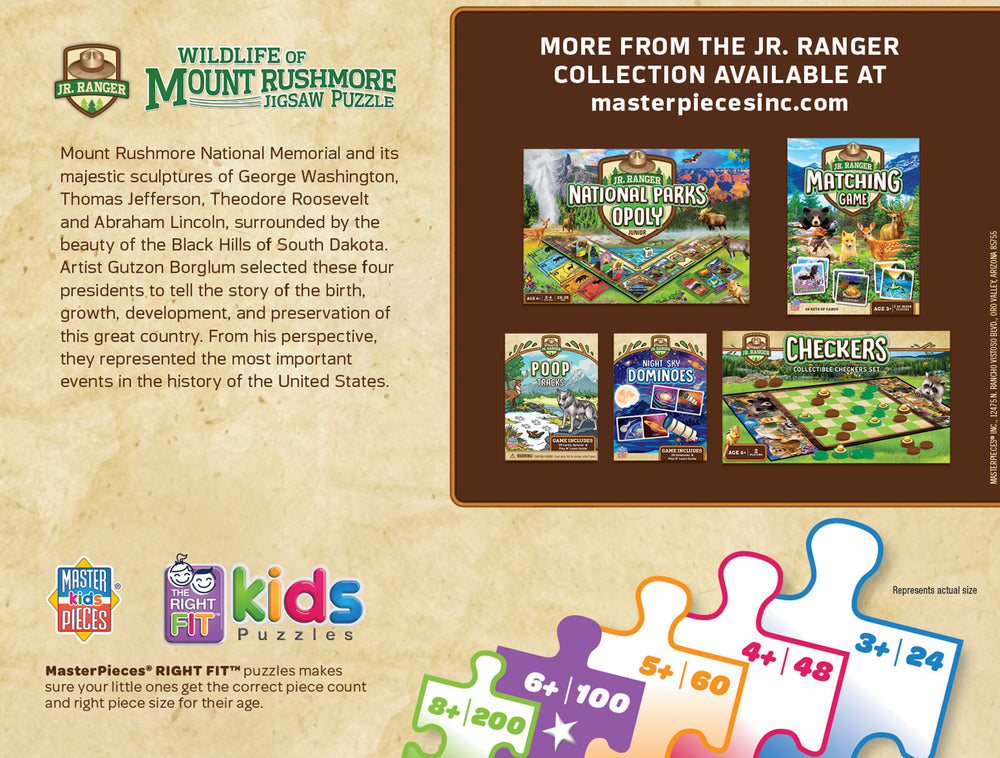 Puzzle Masterpieces:  100 Piece Jr Ranger - Mount Rushmore
