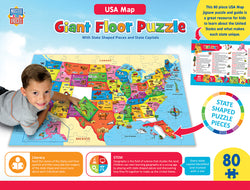 Puzzle Masterpieces: Educational - USA Map 60pc Shaped Floor Puzzle