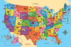 Puzzle Masterpieces: Educational - USA Map 60pc Shaped Floor Puzzle