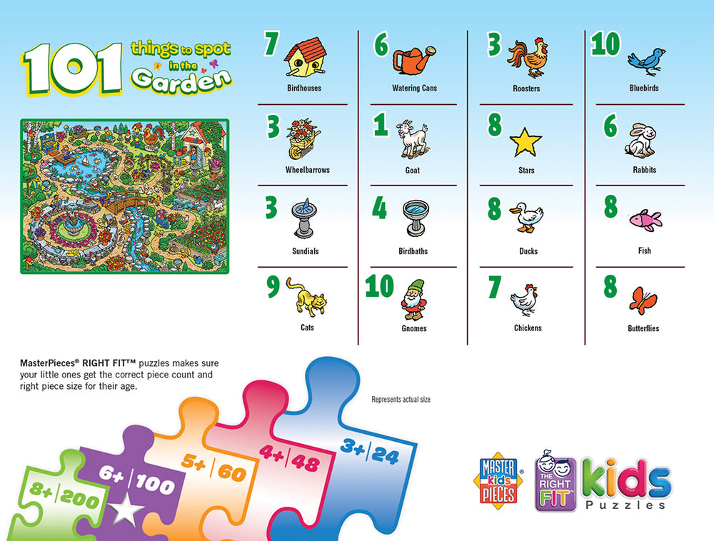 Puzzle Masterpieces:  101 Piece 101 Things to Spot - In the Garden