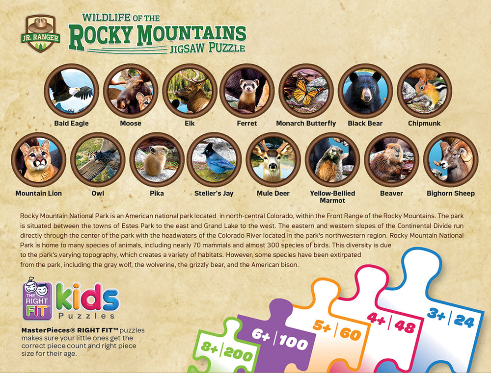 Puzzle Masterpieces:  100 Piece Jr Ranger - Rocky Mountain National Park