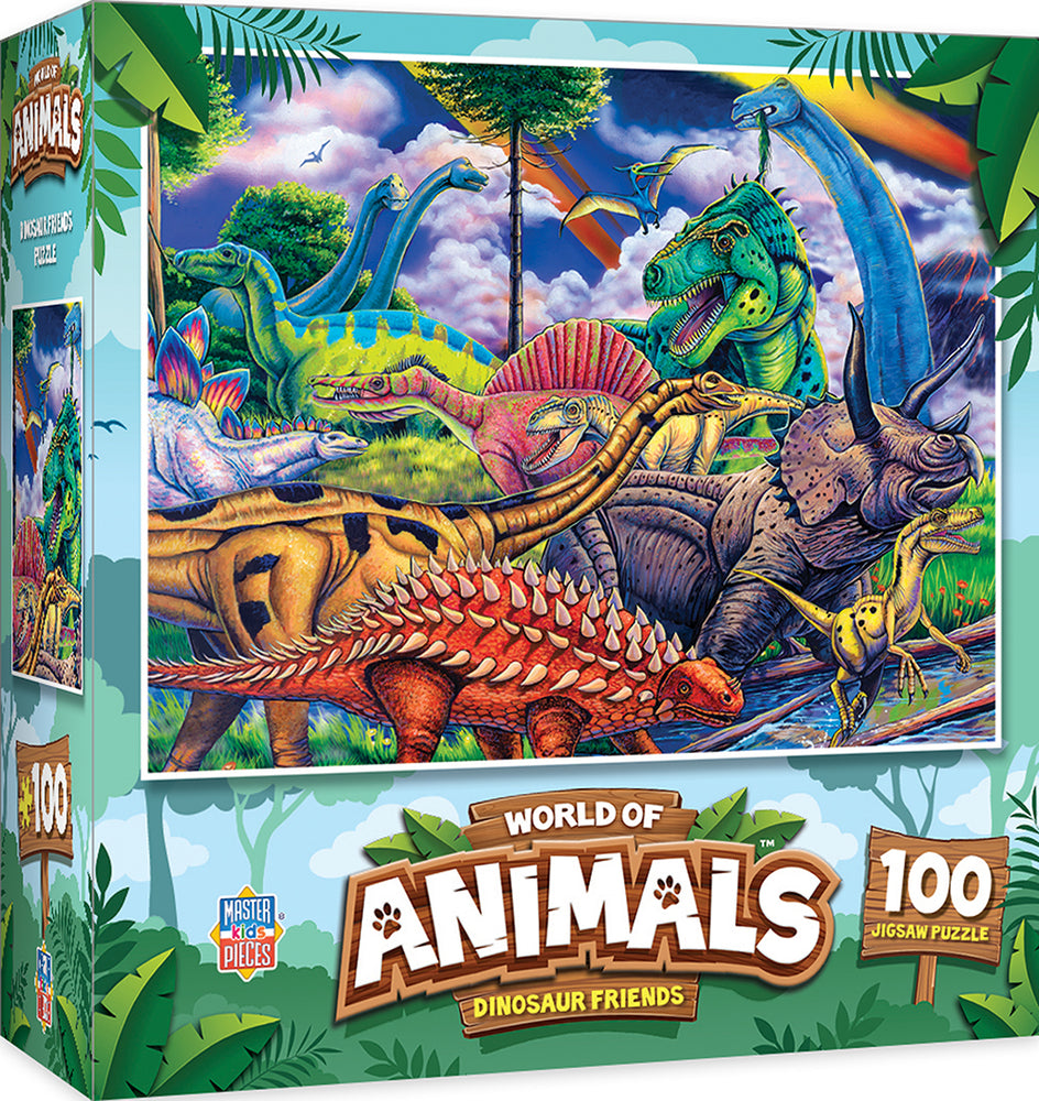 Puzzle Masterpieces:  100 Piece World of Animals - Dinosaur Friends