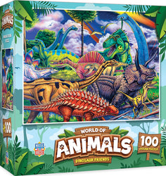 Puzzle Masterpieces:  100 Piece World of Animals - Dinosaur Friends