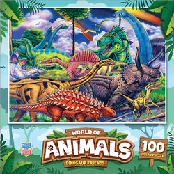 Puzzle Masterpieces:  100 Piece World of Animals - Dinosaur Friends