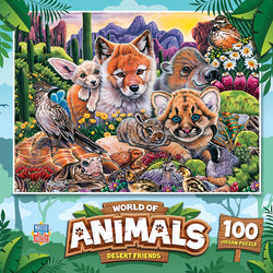 Puzzle Masterpieces:  100 Piece World of Animals - Desert Friends