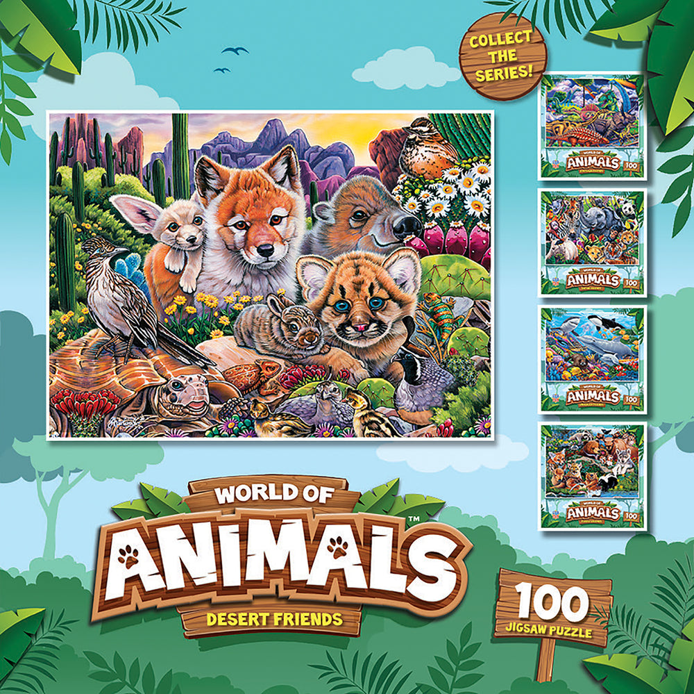 Puzzle Masterpieces:  100 Piece World of Animals - Desert Friends