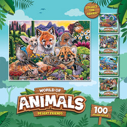 Puzzle Masterpieces:  100 Piece World of Animals - Desert Friends