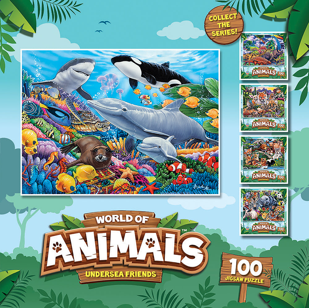Puzzle Masterpieces:  100 Piece World of Animals - Undersea Friends