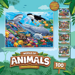 Puzzle Masterpieces:  100 Piece World of Animals - Undersea Friends