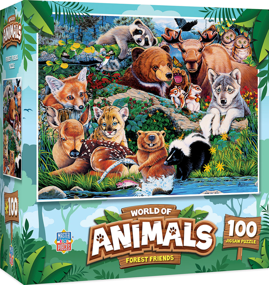 Puzzle Masterpieces:  100 Piece World of Animals - Forest Friends