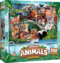 Puzzle Masterpieces:  100 Piece World of Animals - Forest Friends
