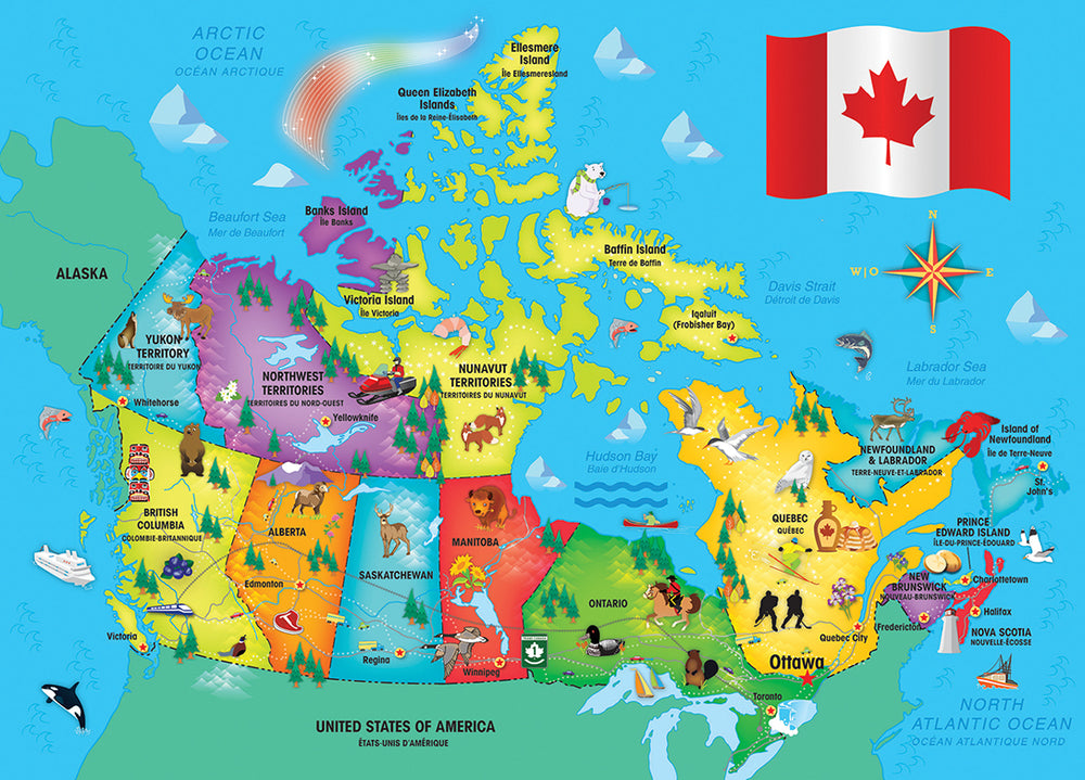 Puzzle Masterpieces:   60 Piece Educational - Canada Map