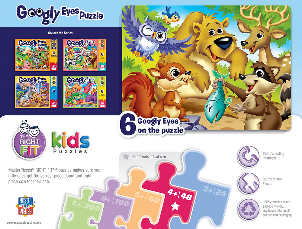 Puzzle Masterpieces:   48 Piece Googly Eyes - Woodland Animals