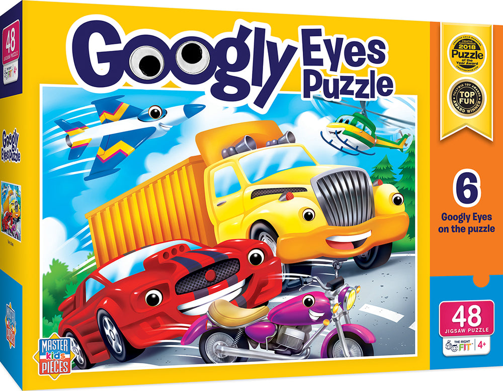 Puzzle Masterpieces:   48 Piece Googly Eyes - Vehicles