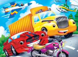 Puzzle Masterpieces:   48 Piece Googly Eyes - Vehicles
