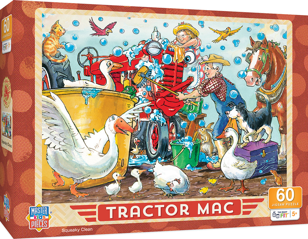 Puzzle Masterpieces:   60 Piece Tractor Mac - Squeaky Clean