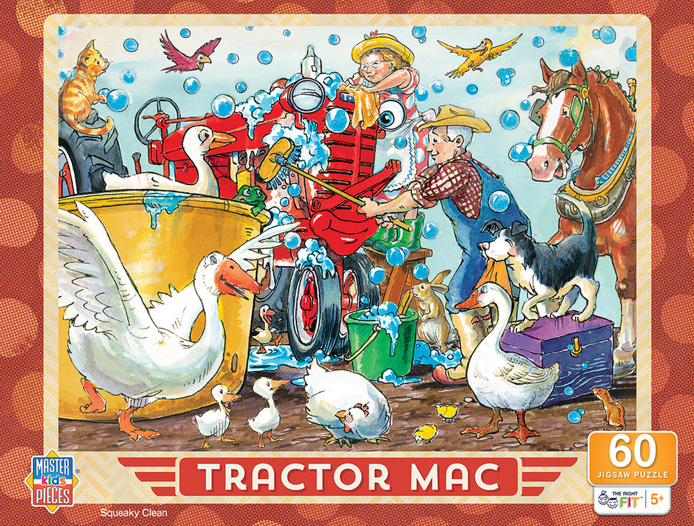 Puzzle Masterpieces:   60 Piece Tractor Mac - Squeaky Clean