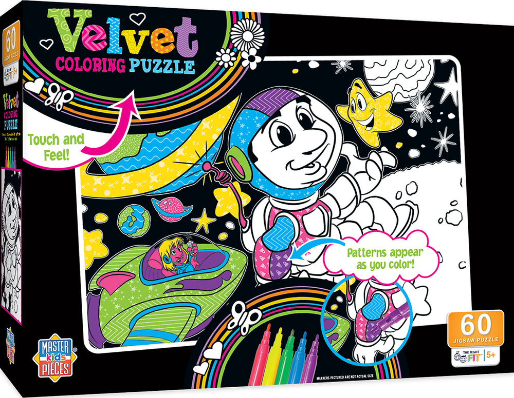 Puzzle Masterpieces:   60 Piece Velvet Coloring - Space Astronauts