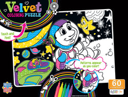 Puzzle Masterpieces:   60 Piece Velvet Coloring - Space Astronauts