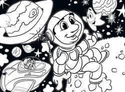 Puzzle Masterpieces:   60 Piece Velvet Coloring - Space Astronauts