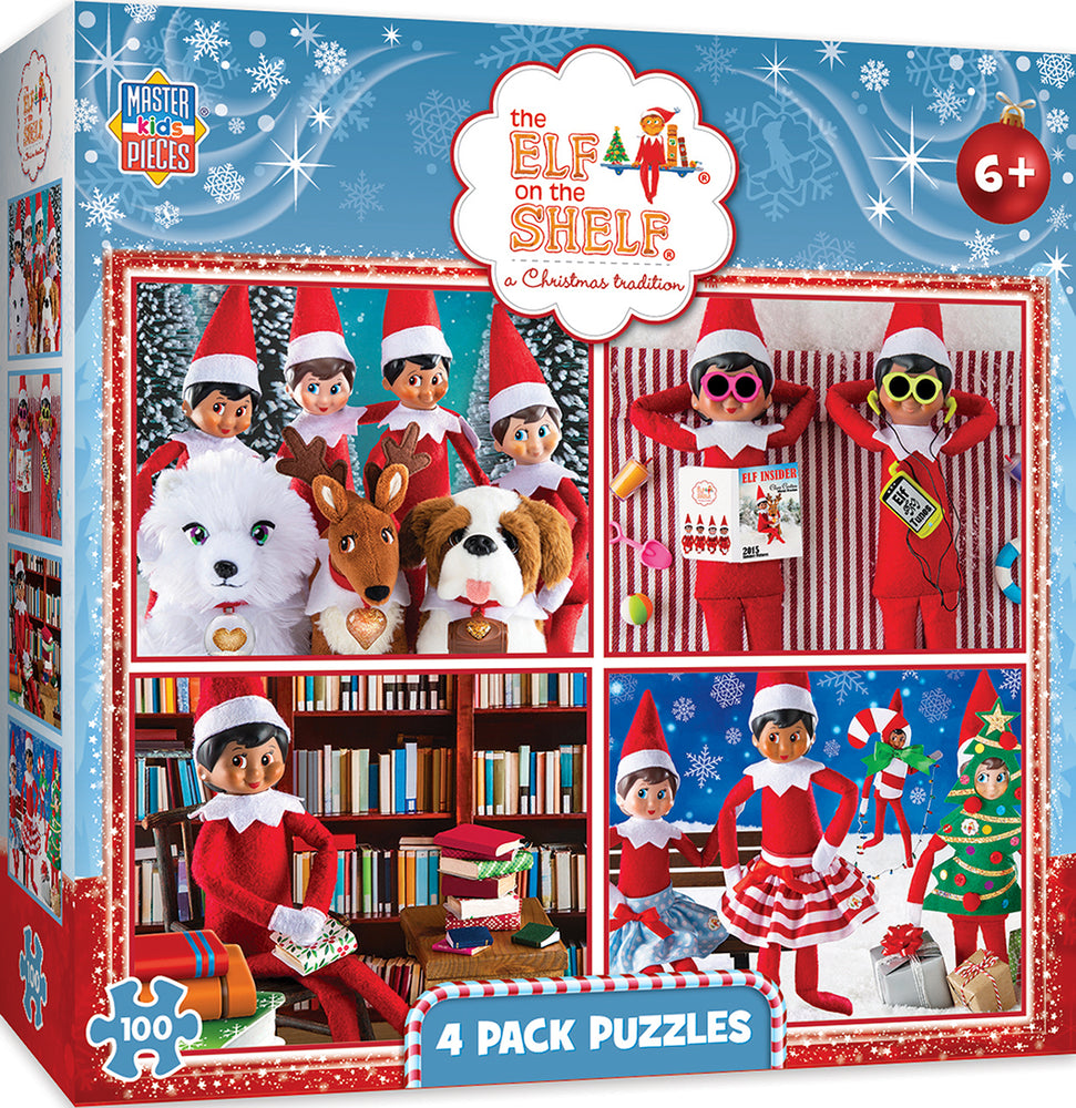 Puzzle Masterpieces:  100 Piece Elf on the Shelf – 4-pack