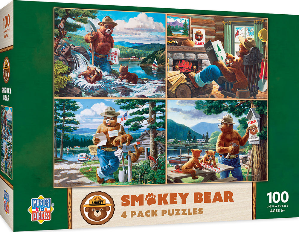 Puzzle Masterpieces:  100 Piece Smokey Bear – 4-pack