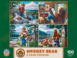 Puzzle Masterpieces:  100 Piece Smokey Bear – 4-pack
