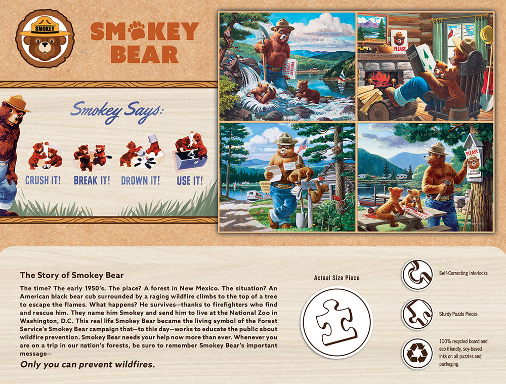 Puzzle Masterpieces:  100 Piece Smokey Bear – 4-pack