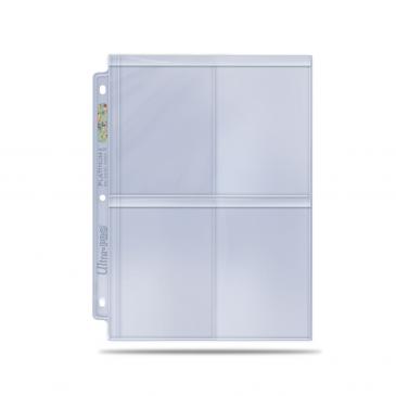 Card Page Ultra Pro: 4-Pocket Secure Platinum Page for Toploaders Display (100)