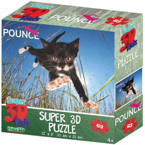 Puzzle Jax: Kids 3D 63 Piece Cats Pounce/Underwater Dogs