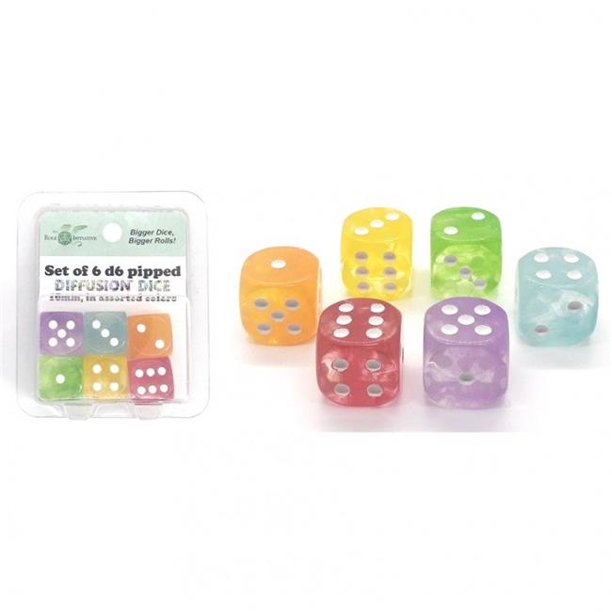 Dice Role 4 Initiative: d6 18mm Set of 6: Extra Large High-Visibility Diffusion