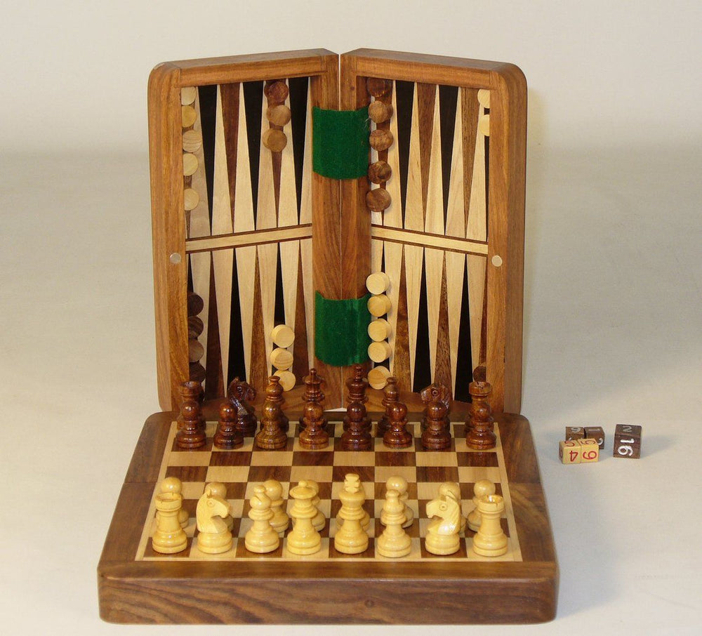 Chess /Checkers/Backgammon 7in Magnetic Folding