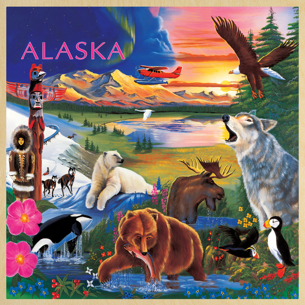 Puzzle Masterpieces:   48 piece Wood Alaska Wildlife