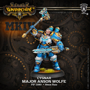 Warmachine MK4: Cygnar Storm Legion Warcaster - Major Anson Wolfe