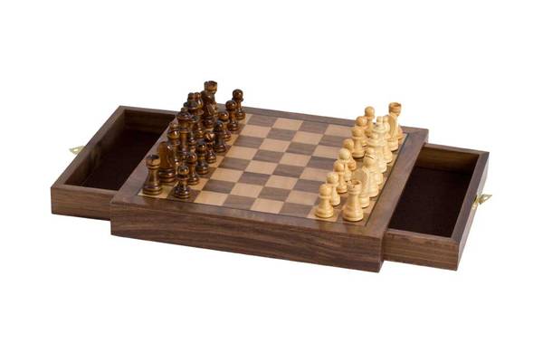 Chess Set 10" Magnetic Walnut X