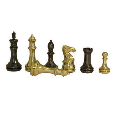 Chess Pieces Worldwise: Solid Brass Chessmen 4" King with Double Queens